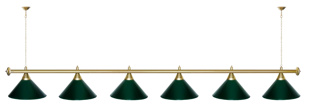 Лампа STARTBILLIARDS 6 пл. (плафоны золотые,штанга золотая,фурнитура золото)