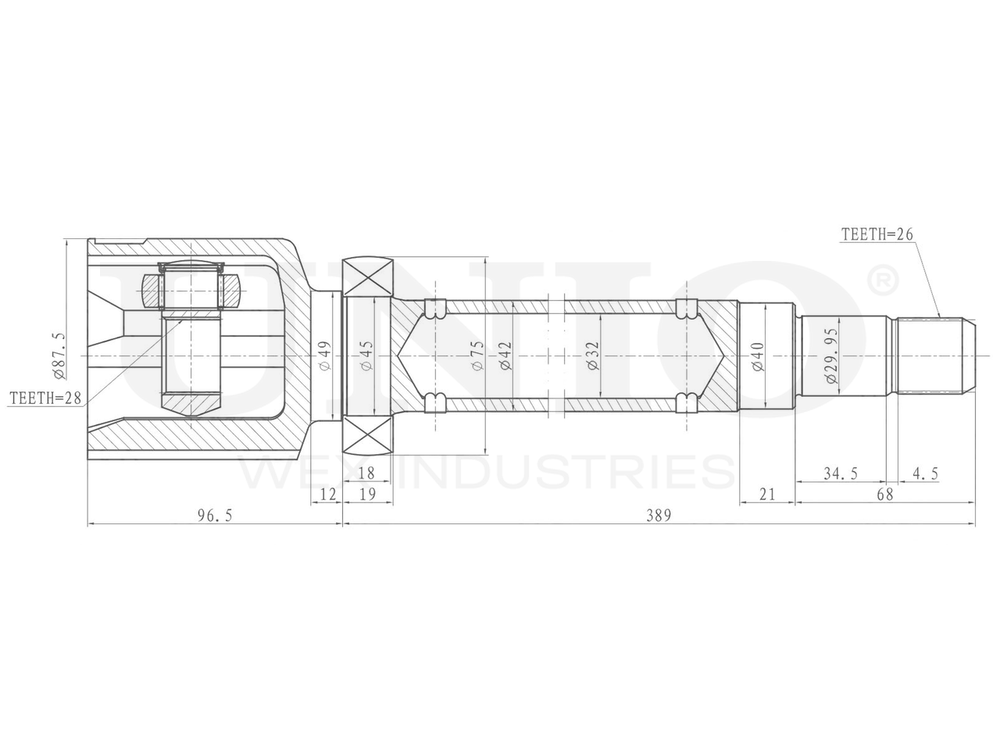 ШРУС внутренний правый UNIO CVJ-30111