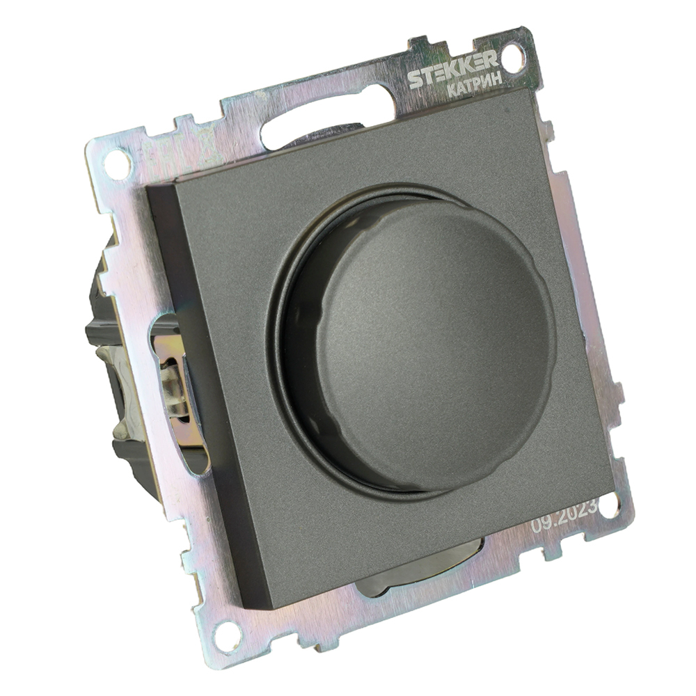 Выключатель диммирующий TRIAC (механизм) 250В, 500W, серия Катрин, графит, GLS10-7106-06 49413