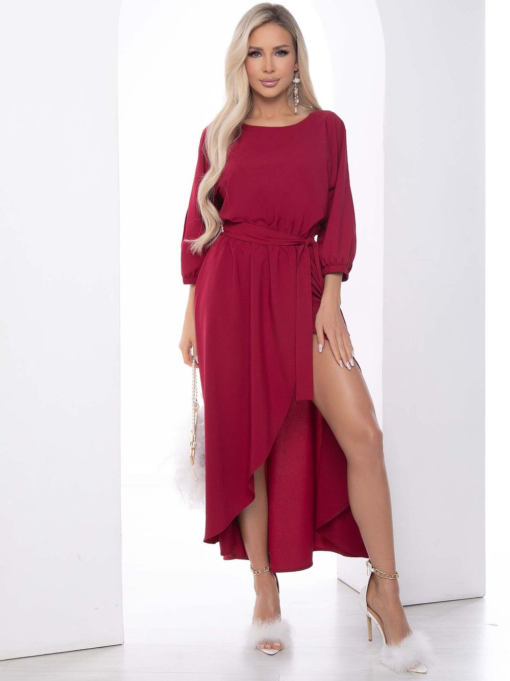 Платье Танго вдвоем (бордовое) П11824 LT Collection