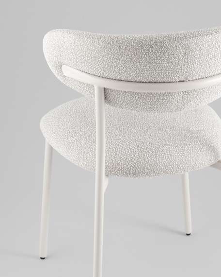 Стул обеденный Ayla серый белые ножки