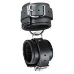 Черные широкие кожаные наручники Bior Toys Notabu Real Leather NTB-80707