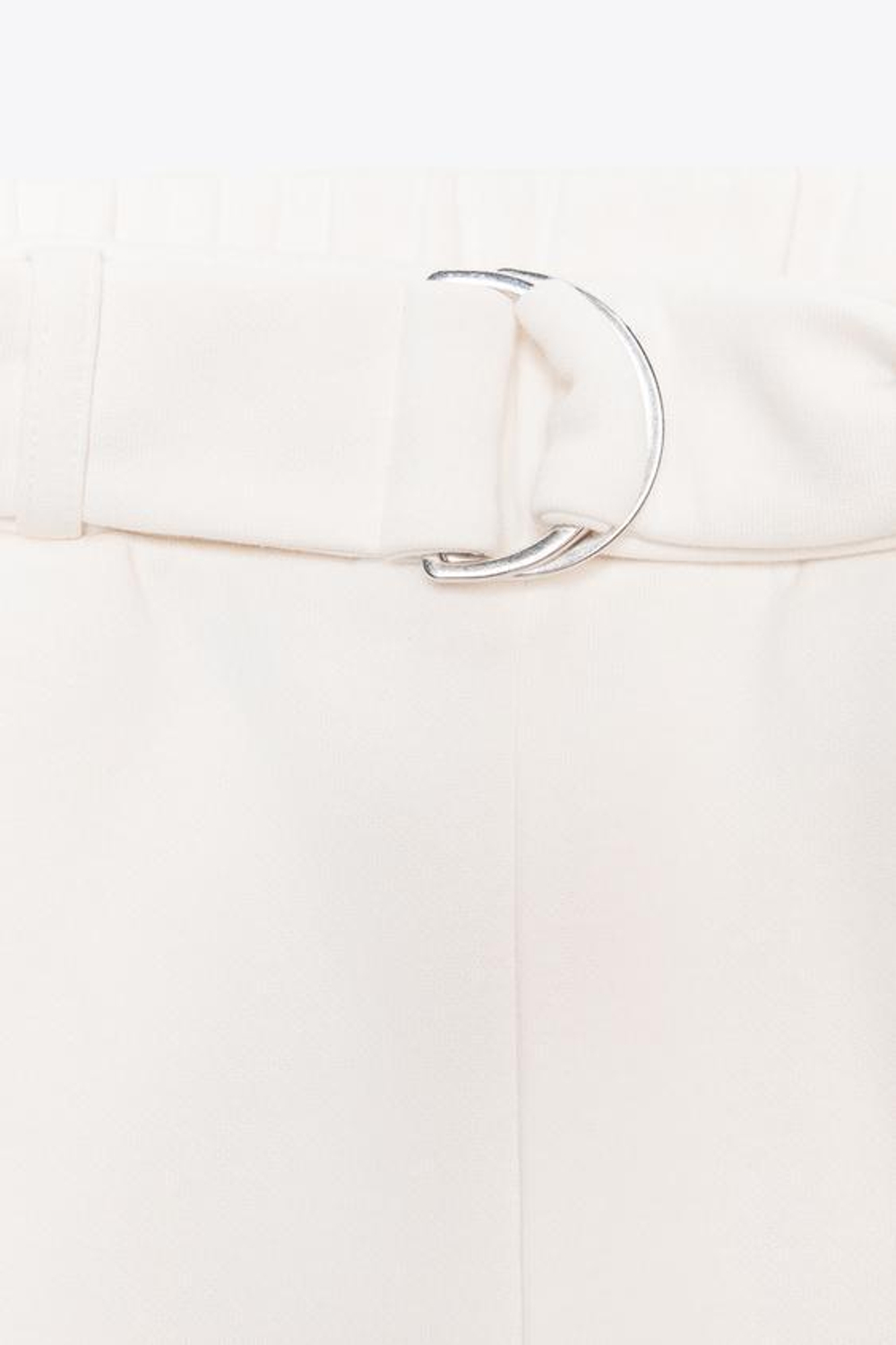 ZARA БРЮКИ ИЗ ФЛИСА С РЕМНЕМ, ЭКРЮ