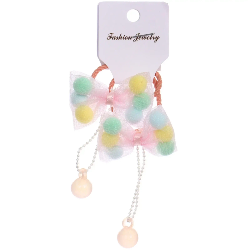 Резинки для волос детские 2шт «КОНФЕТКИ», шарики, микс 5 цветов, d-3см