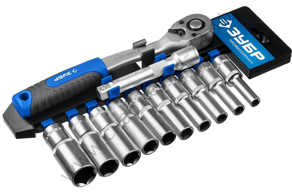 ЗУБР ТБ-12У, 12 предм., (1/2″), набор торцовых головок, Профессионал (27650-H12)