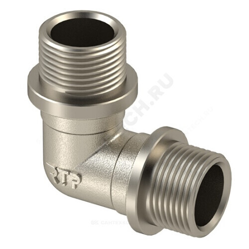 Угольник латунь никель реборда Ду 15 (1/2") НР RTP (РосТурПласт) 25185