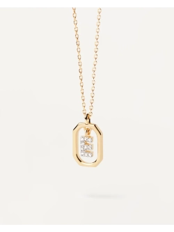 Колье Мини-Буква E серебро 925 пробы покрытое золотом