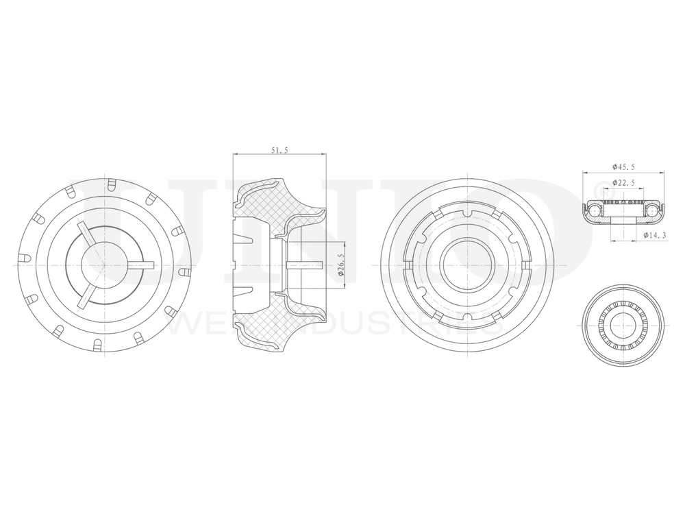 Опора амортизатора передняя UNIO RMP-13006