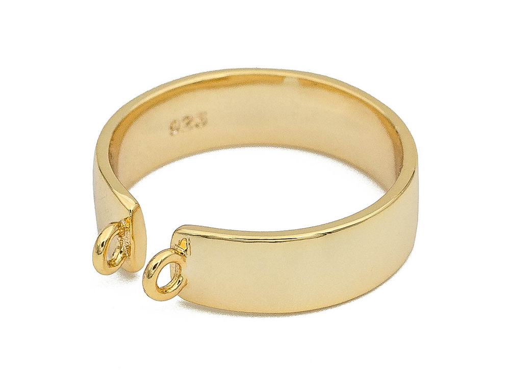 21001-з Основа для кольца с двумя петельками 5,5мм, позолота