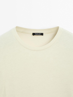 Massimo Dutti Лонгслив из 100% хлопка, светло-зеленый