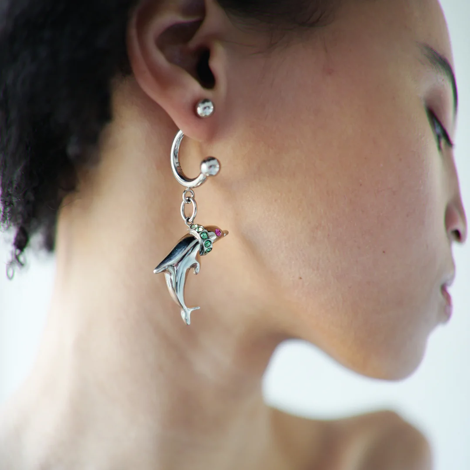 Моносерьга Kawaii Dolphin Earring