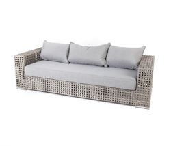 "Тито" диван из искусственного ротанга трехместный, цвет серый (уценка)