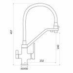 Смеситель для кухни 35k G4317-6 GAPPO с вых. для питьевого фильтра, п/шпильку, гибкий излив ЧЕРНЫЙ