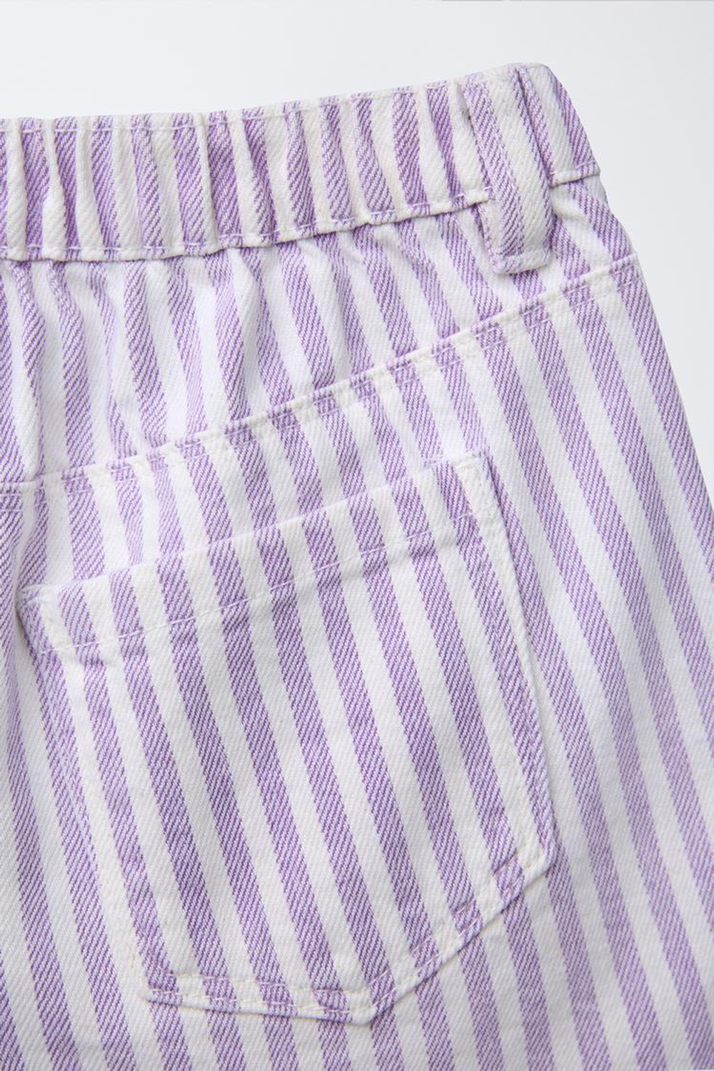 ZARA БЕРМУДЫ TS FIT ИЗ ТВИЛА, ЛИЛОВЫЙ/БЕЛЫЙ