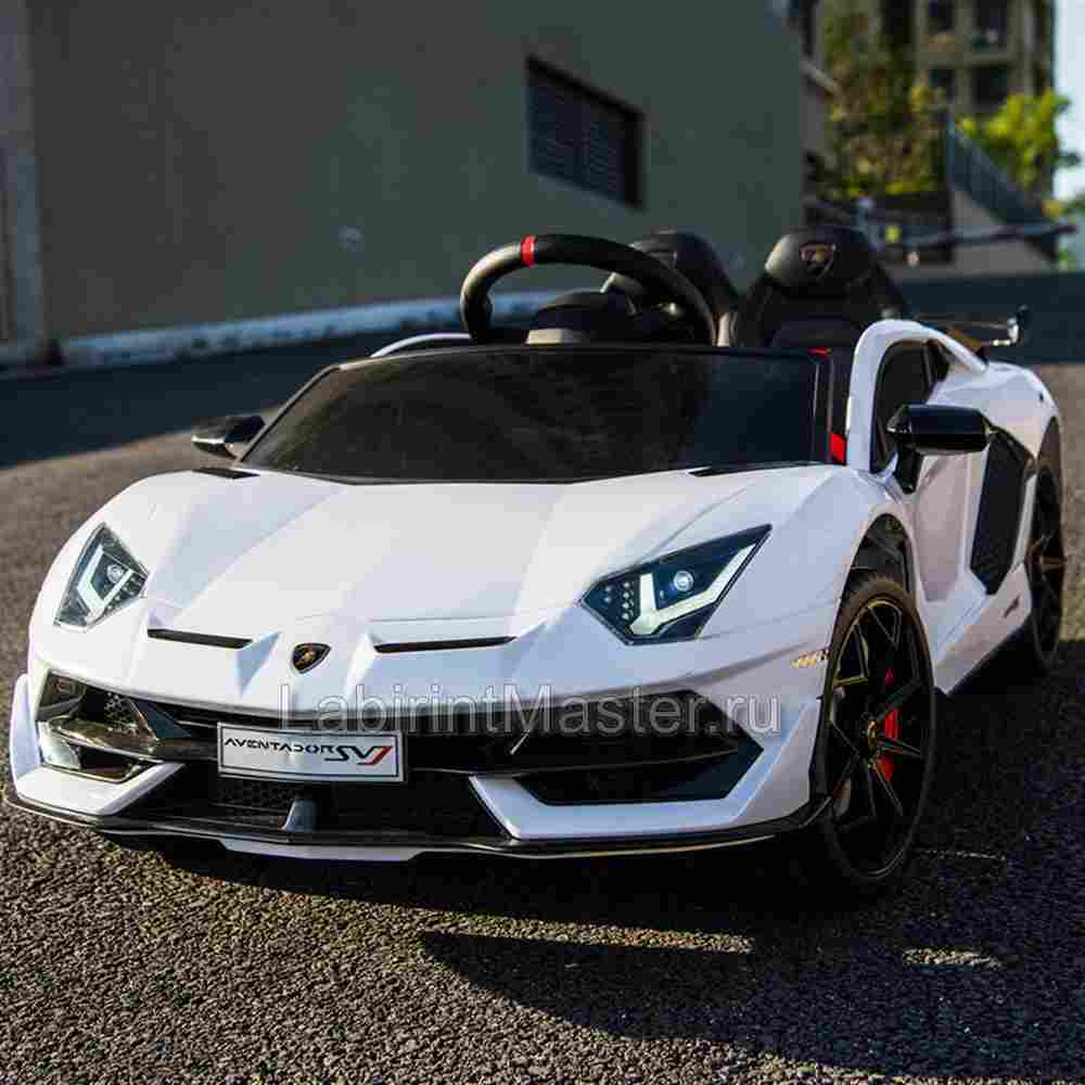 Детский электромобиль "Lamborghini Aventador SVJ", белый