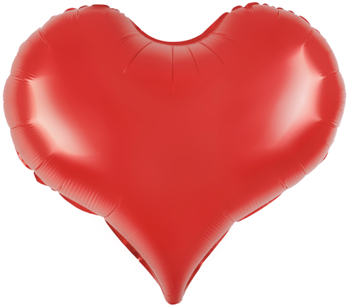 Шар (24''/61 см) Сердце, Люкс, Красный, Матовый, 1 шт.