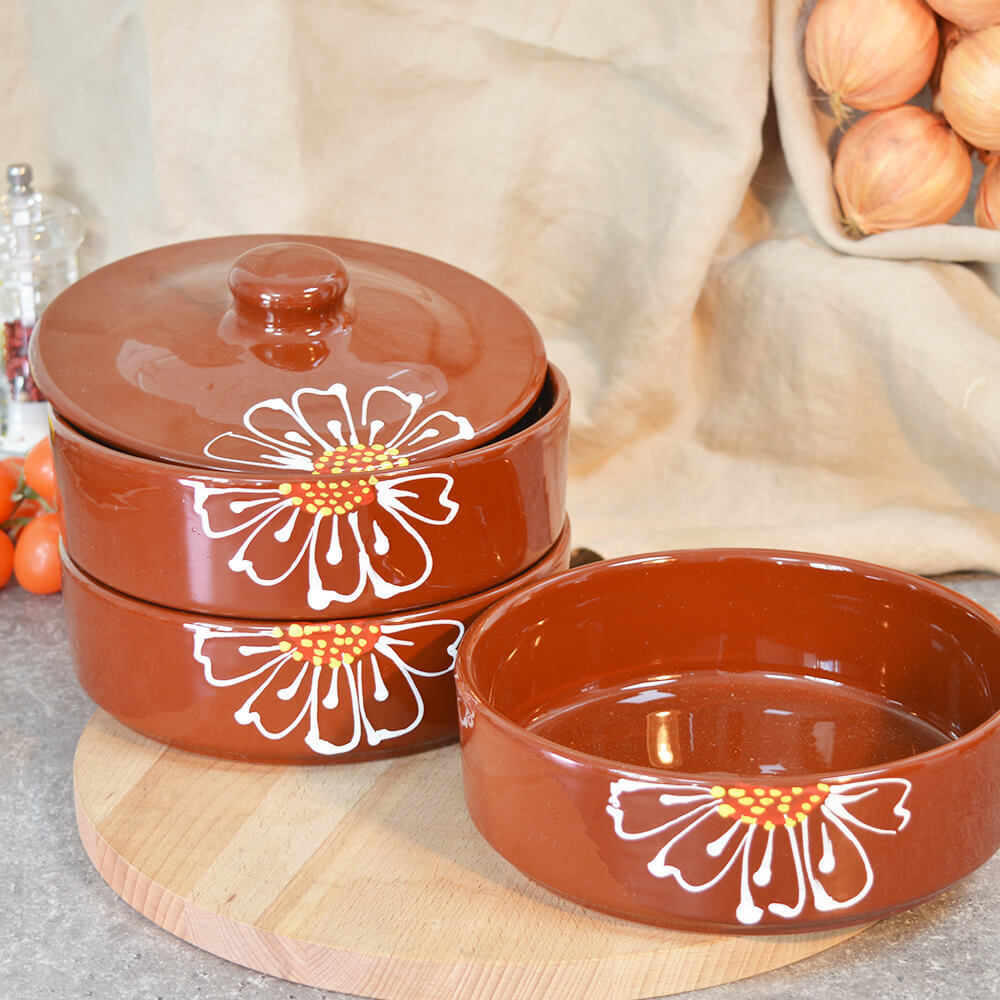 Набор для холодца 3 предмета "Подарочный" Ромашка коричневая