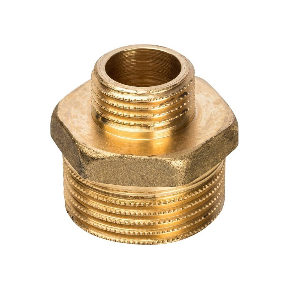 Ниппель редукционный STOUT SFT 0003 - 1" x 1/2" (для стальных труб, латунь без покрытия)