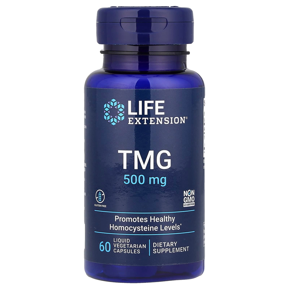 Life Extension, TMG, 500 мг, 60 вегетарианских капсул