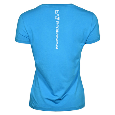 Женская теннисная футболка EA7 Woman Jersey T-Shirt - diva blue