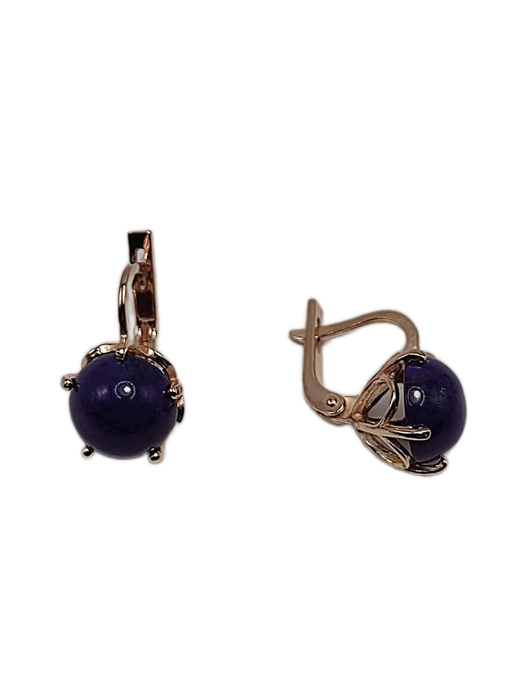 Серьги бижутерные с чароитом реконструированным