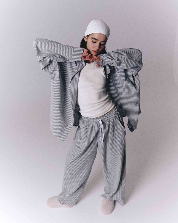 Рубашка Oversized Striped Shirt Grey - фото 2