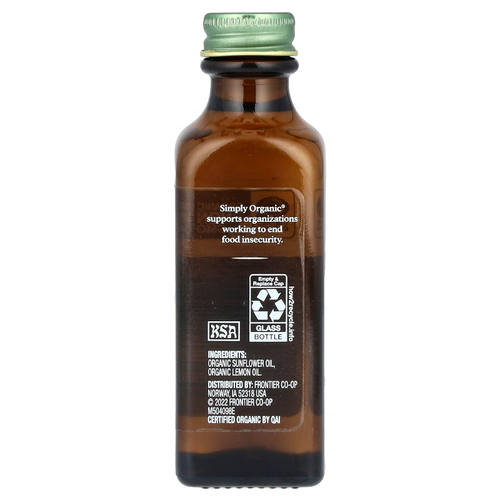 Simply Organic, Лимонный ароматизатор, 2 жидких унций (59 мл)