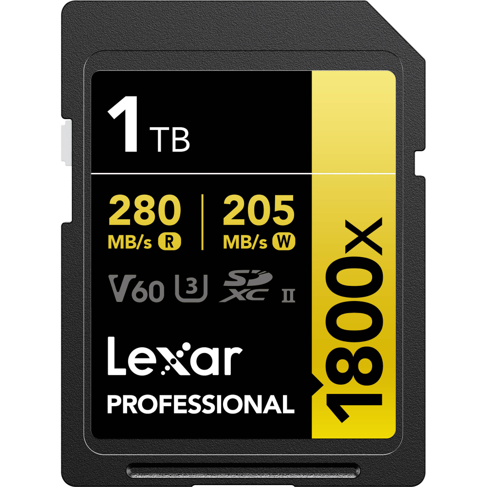 Карта памяти Lexar Professional 1800x Gold SDXC 1TB UHS-II U3 V60, R/W 280/205 МБ/с
