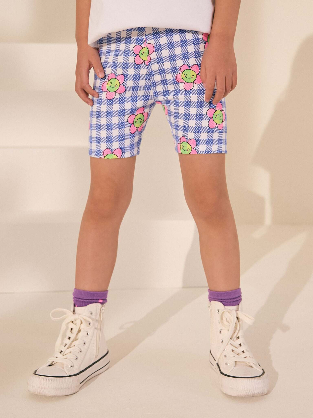 Шорты-велосипедки для девочки Next AH9-726, Синий, Белый