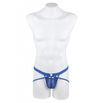 Мужские сексуальные трусики на ремешках синие (S)