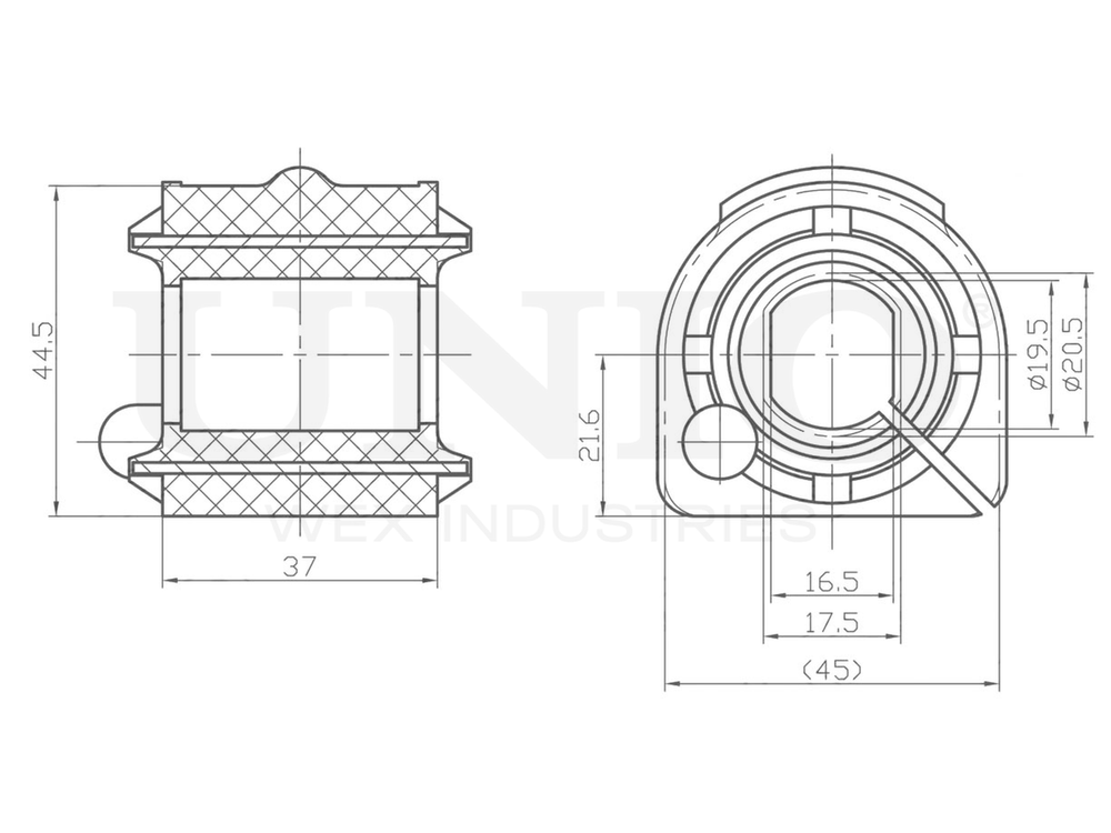Втулка переднего стабилизатора UNIO RMP-10168