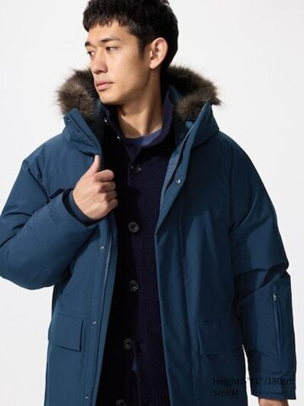 UNIQLO Ультратеплая пуховая куртка, синий
