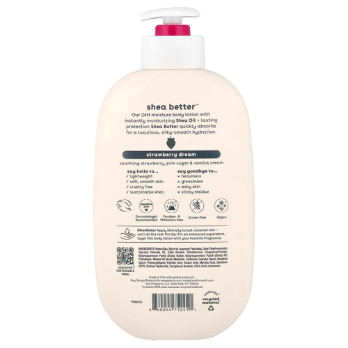 EOS, Shea Better™, 24H увлажняющий лосьон для тела, клубника, 473 мл (16 жидк. унций)
