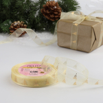 Лента капроновая с тиснением "Елки бежевые" 15 мм,намотка 22,85 метров