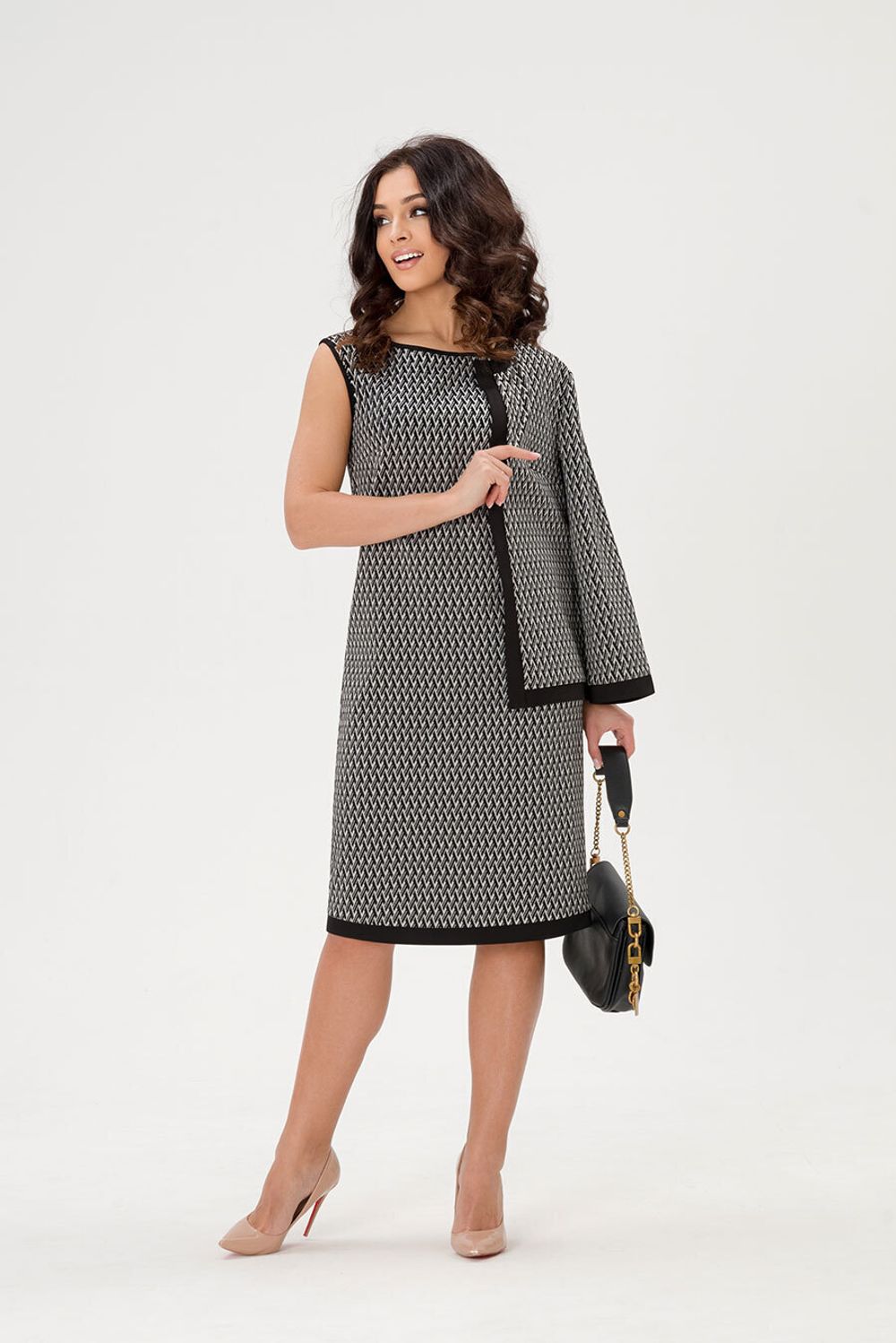 Костюм-двойка Марлен Serenada серо-черный (Акция)