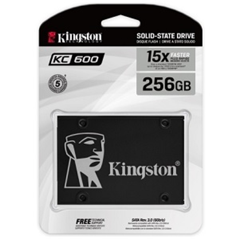 Жесткий диск SSD 2.5" 256Gb Kingston KC600, 550/500MBs, 80000 IOPS, TLC 3D NAND, SATA-III (SKC600/256G)