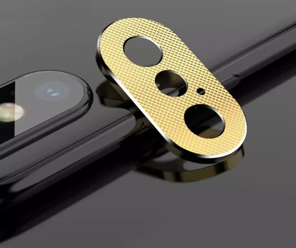 Защитное стекло камеры iPhone XS/XS Max +бампер камеры Gold Totu