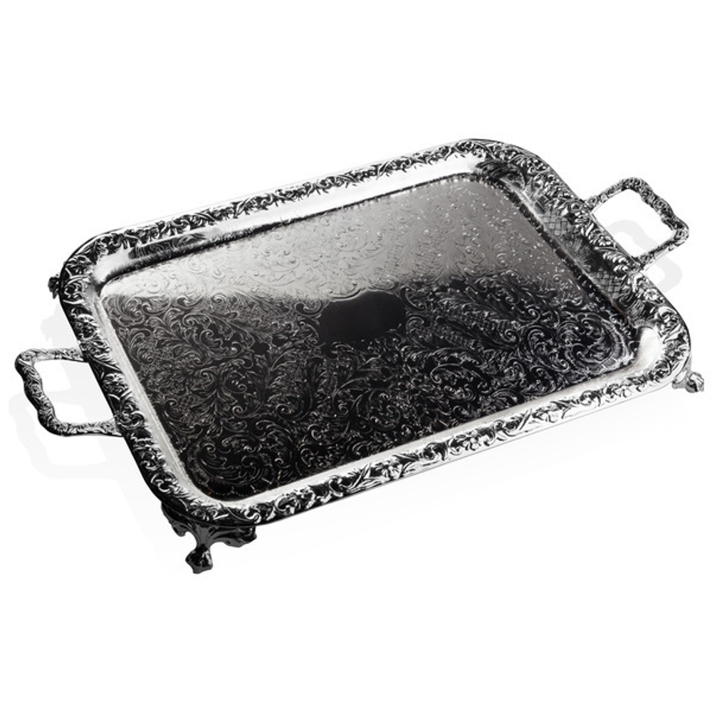 Поднос прямоугольный с ручками на ножках 63х34см Queen Anne