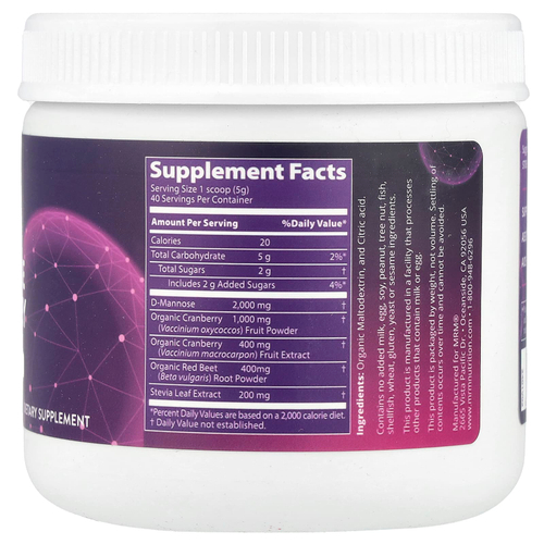 MRM Nutrition, D-Mannose + Cranberry, Cranberry, 7.05 oz (200 g)