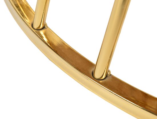 Стол Liverpool диам.100см, керамогранит белый мрамор с золотистыми ножками