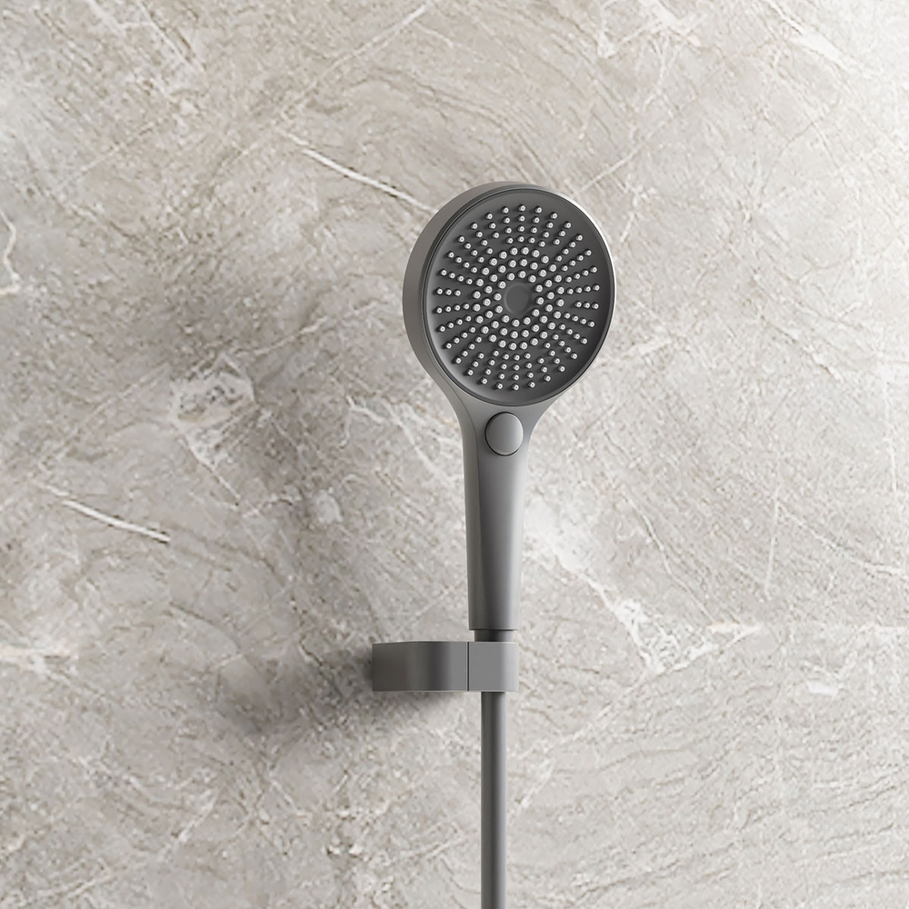 Душевой комплект Vincea Futura VSFW-2F12TGM термостатический встраиваемый, 3 режима, вороненая сталь