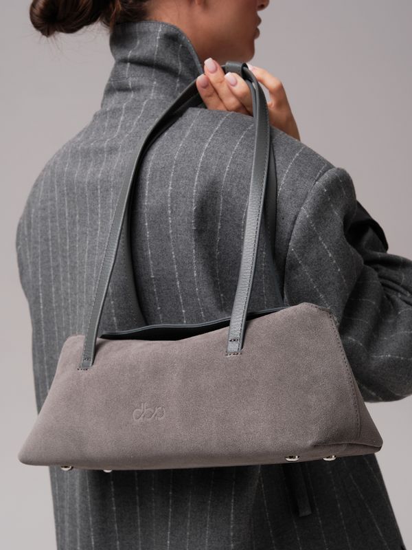 Женская замшевая сумка DBR 31127 серый замок