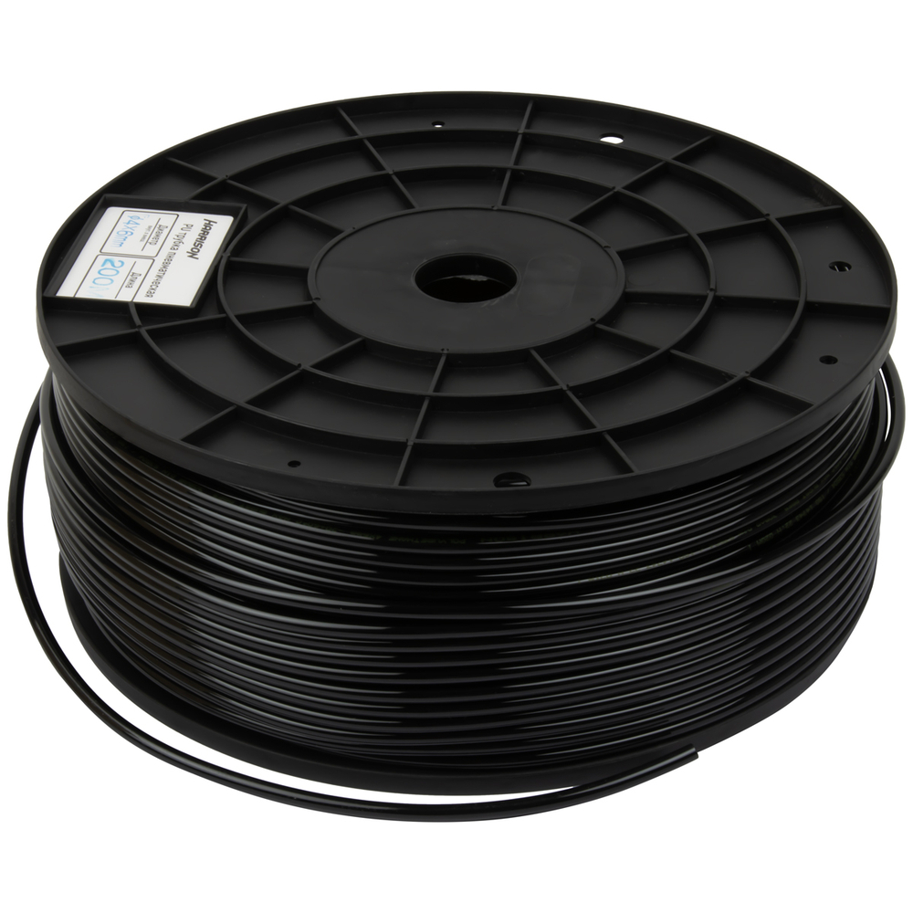 HUS0406-BK Трубка черная Harrison PU 4х6 мм, длина 200 м