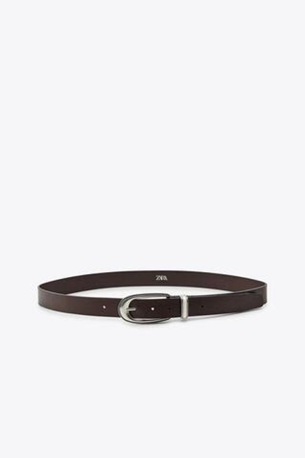 ZARA РЕМЕНЬ С МЕТАЛЛИЧЕСКОЙ ПРЯЖКОЙ, КОРИЧНЕВЫЙ