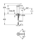 Смеситель для раковины GROHE Essence New со средним изливом 34294001