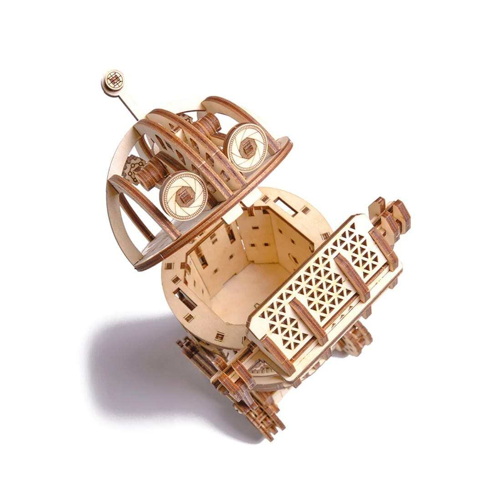 Космический робот уборщик (Механический) от Wood Trick - cборная модель, деревянный конструктор, 3D пазл