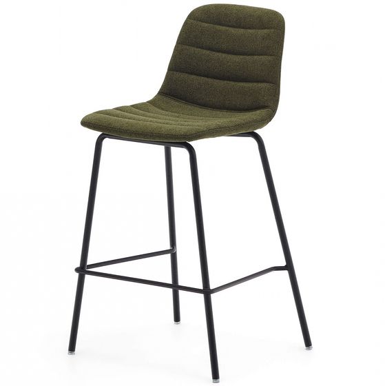 Полубарный стул Zunilda, зеленый с черными ножками