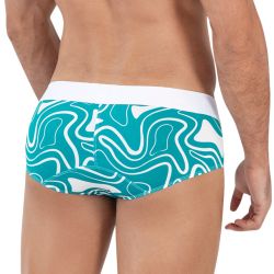 Мужские трусы брифы бирюзовые с принтом Clever DYNAMIC CLASSIC BRIEF 163810
