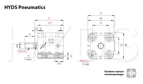 ADVU-50-20-A-P-A Пневмоцилиндр