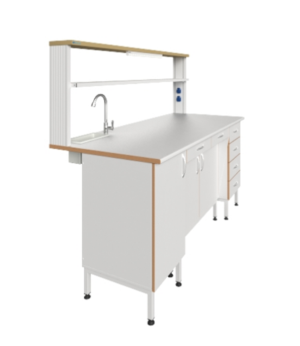 Стол пристенный химический с рабочей поверхностью из ламината